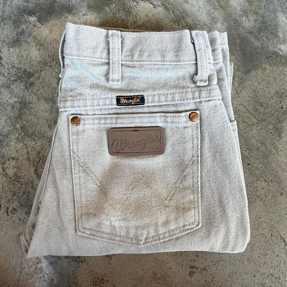 Wrangler Men's Cream and Grey Jeans
